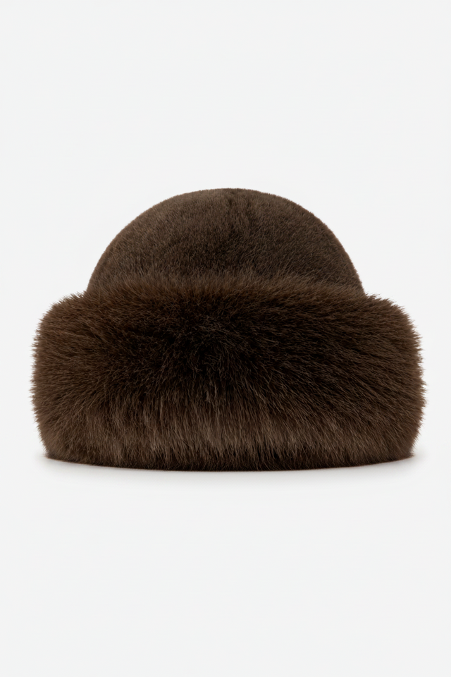 VALERIQUE | Bonnet Femme à Revers en Fausse Fourrure – Modèle d’Hiver à Large Revers Douillet