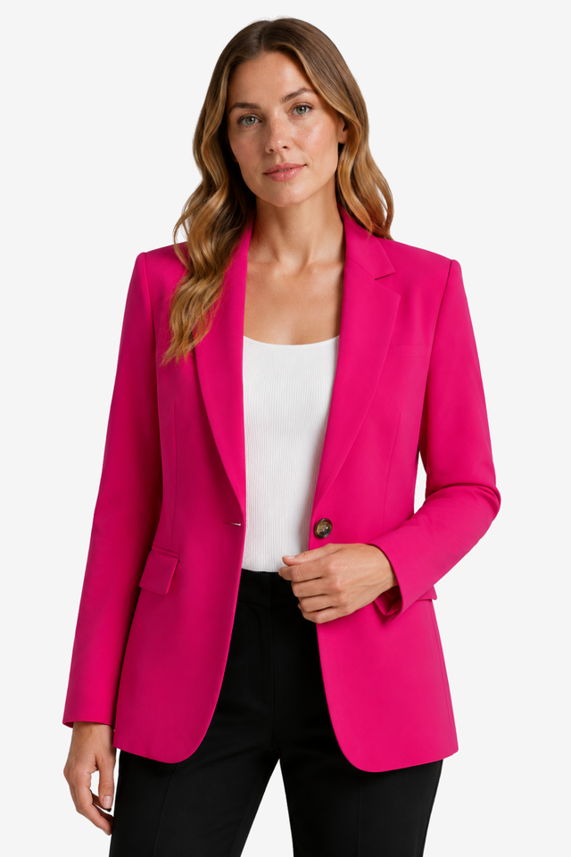 VALERIQUE | Blazer ajusté pour femme – Fermeture à bouton unique et poches à rabat