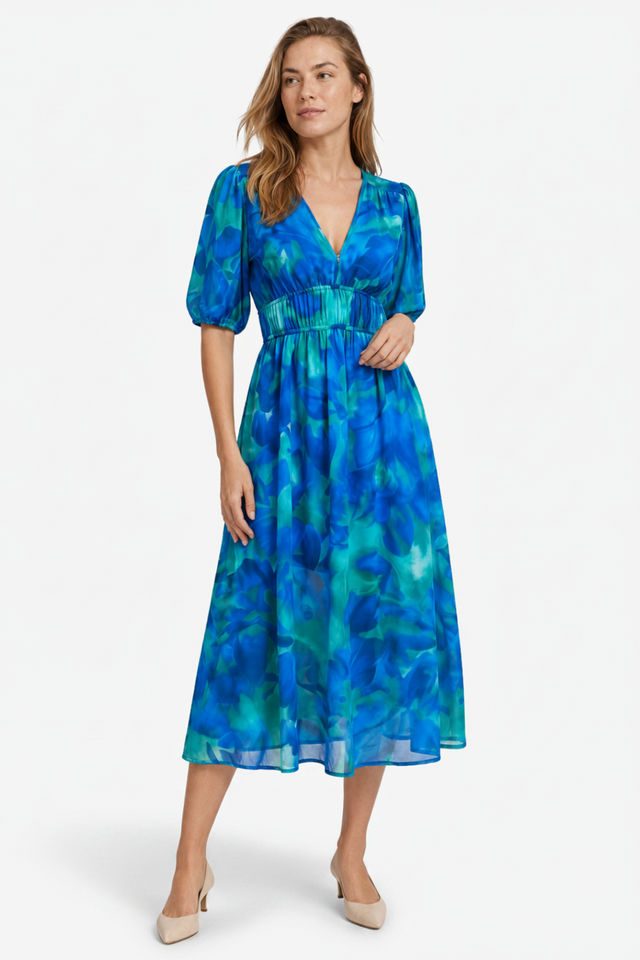 VALERIQUE | Robe à Col V en Coton Léger pour Femme – Taille Marquée