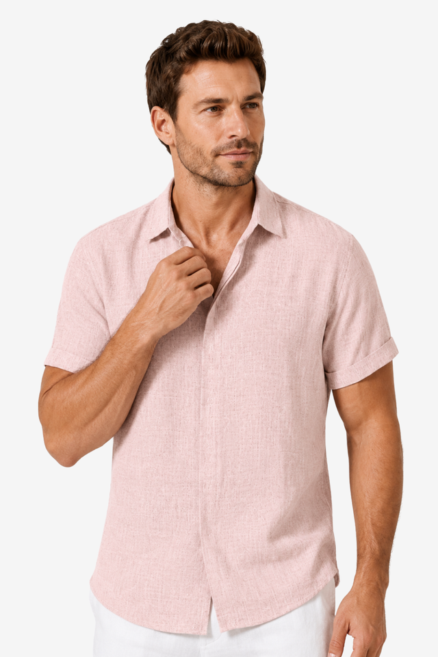 VALERIQUE | Chemise en Lin pour Homme – Manches Courtes et Coupe Ample