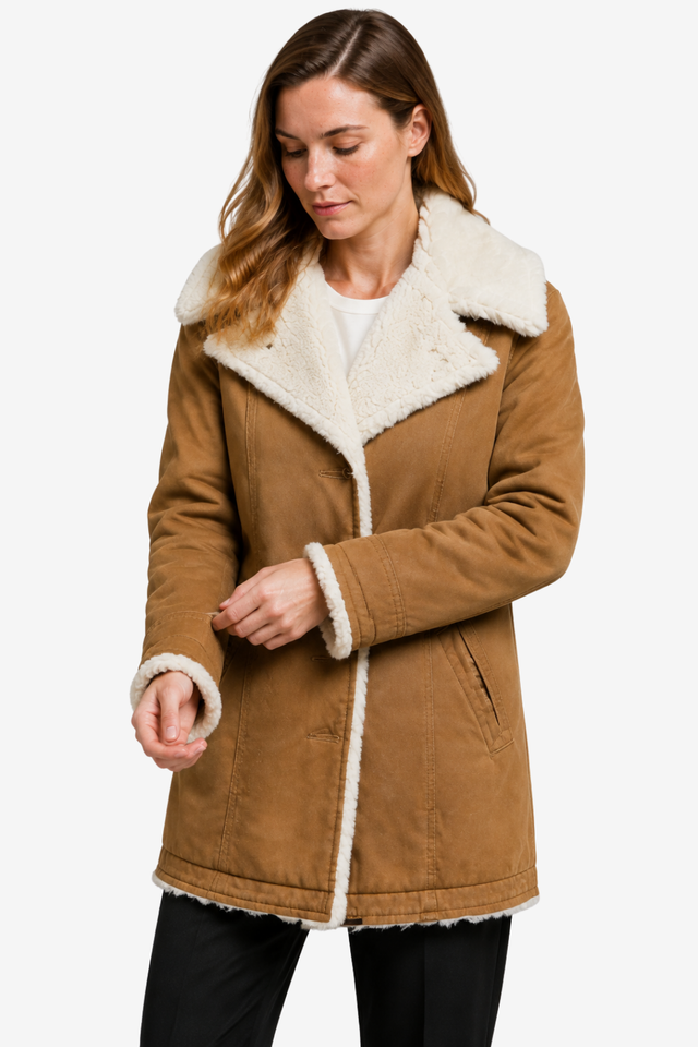 VALERIQUE | Manteau d’hiver à manches longues pour femme – Doublure polaire et fermeture boutonnée