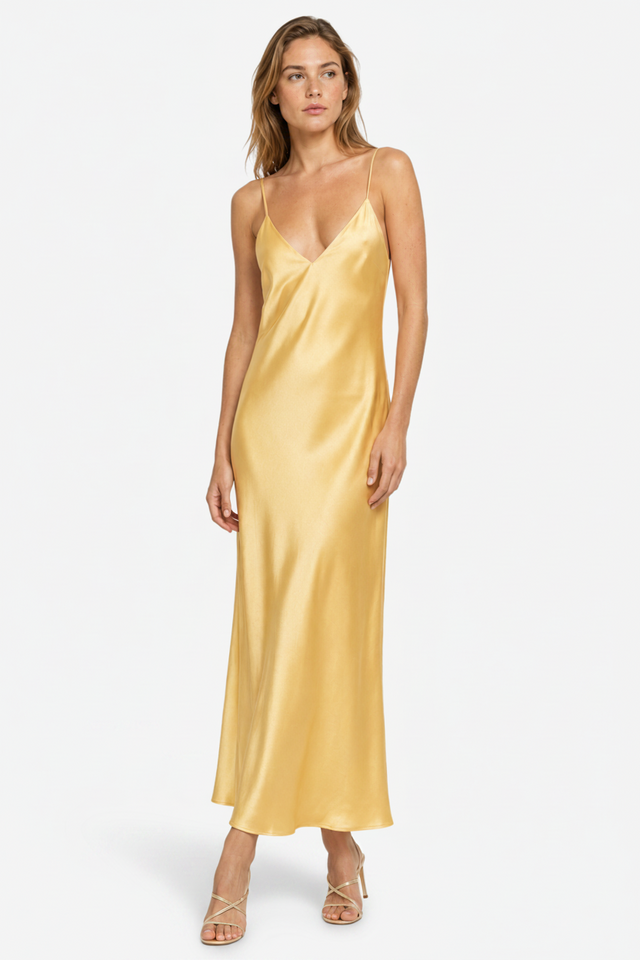 VALERIQUE | Femme Robe longue à fines bretelles coupe fluide style décontracté