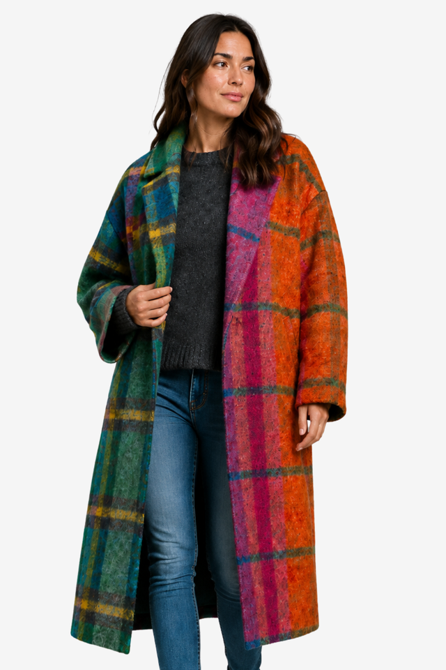 VALERIQUE | Manteau Long Ceinturé pour Femme – Fermeture Croisée avec Col à Revers et Ceinture à Nouer