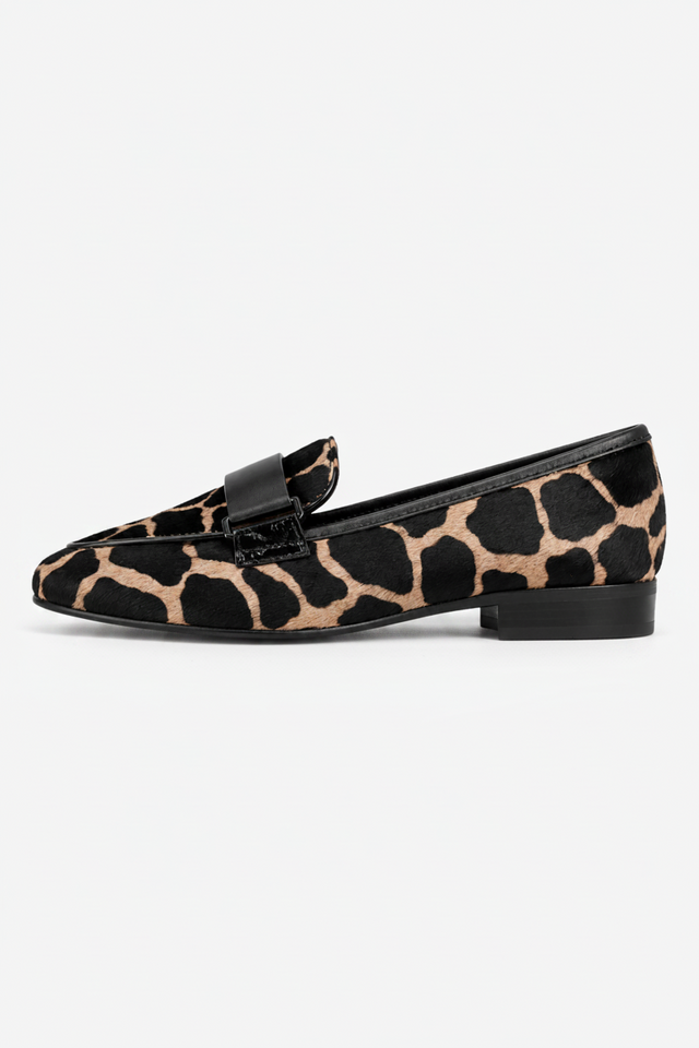 VALERIQUE | Mocassins Femme à Imprimé Animal – Modèle à Enfiler avec Petit Talon Bloc