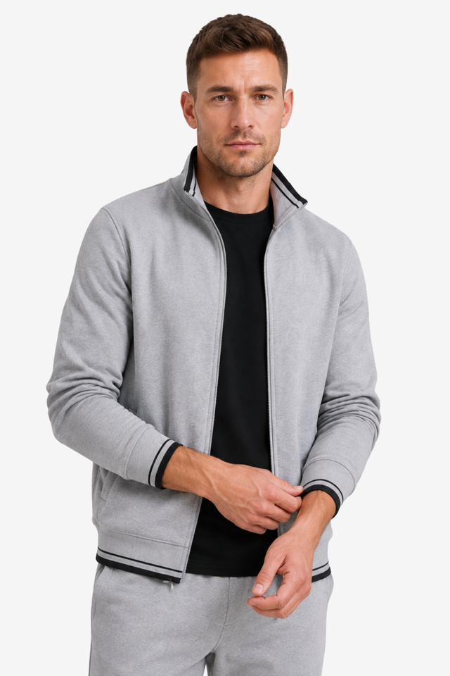 VALERIQUE | Ensemble de Survêtement Homme – Design Zippé avec Col Montant et Finitions Côtelées