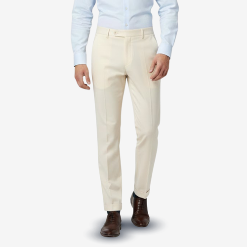 VALERIQUE | Pantalon Homme Coupe Slim en Mélange de Coton – Style Tailleur Moderne