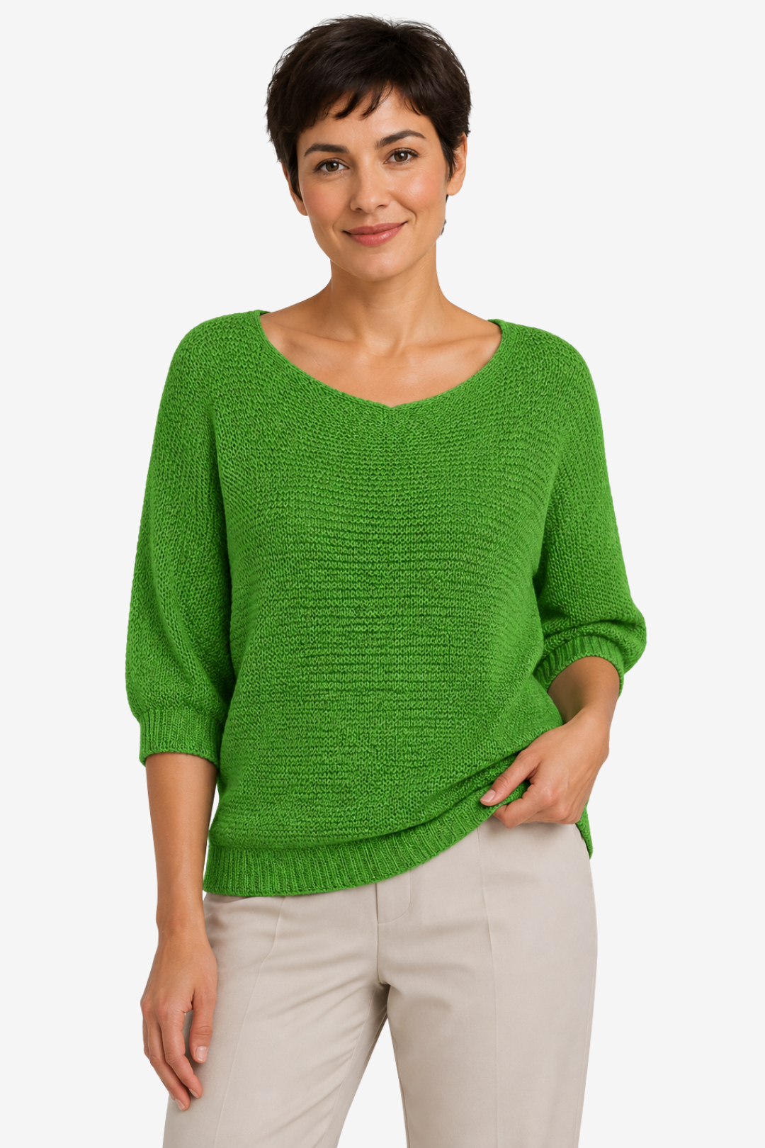 VALERIQUE | Pull en maille à manches longues pour femme – Col rond et coupe décontractée