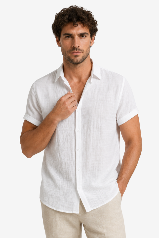 VALERIQUE | Chemise en Coton pour Homme – Manches Courtes et Coupe Classique