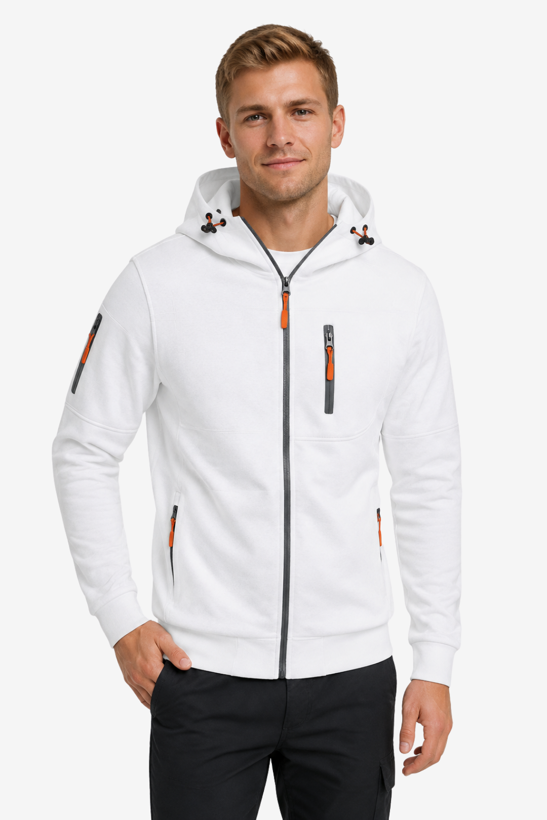 VALERIQUE | Veste polaire zippée pour homme – Modèle à capuche avec plusieurs poches zippées