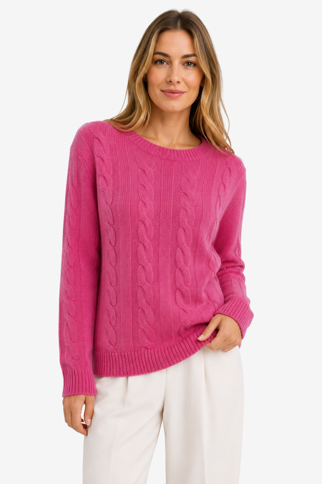VALERIQUE | Pull en Maille Torsadée pour Femme – Col Rond Manches Longues Design Confortable