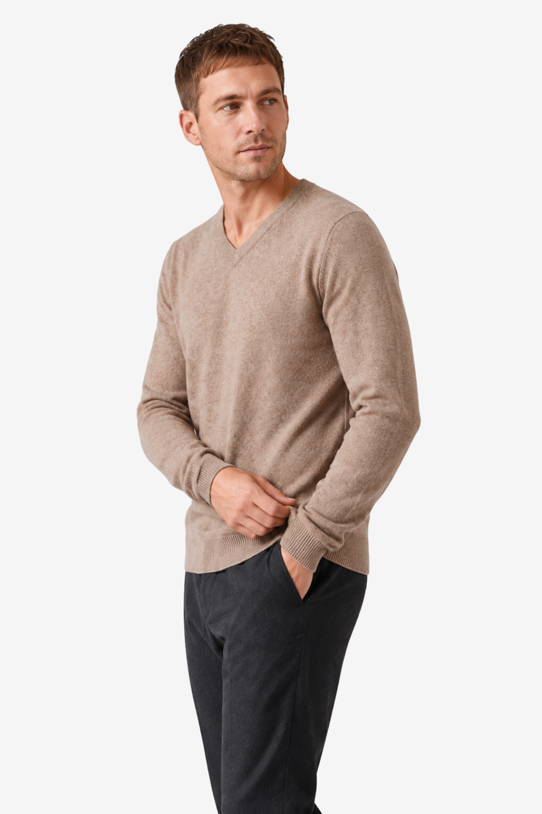 VALERIQUE | Pull Homme en Laine Mérinos à Col V – Maille de Classique