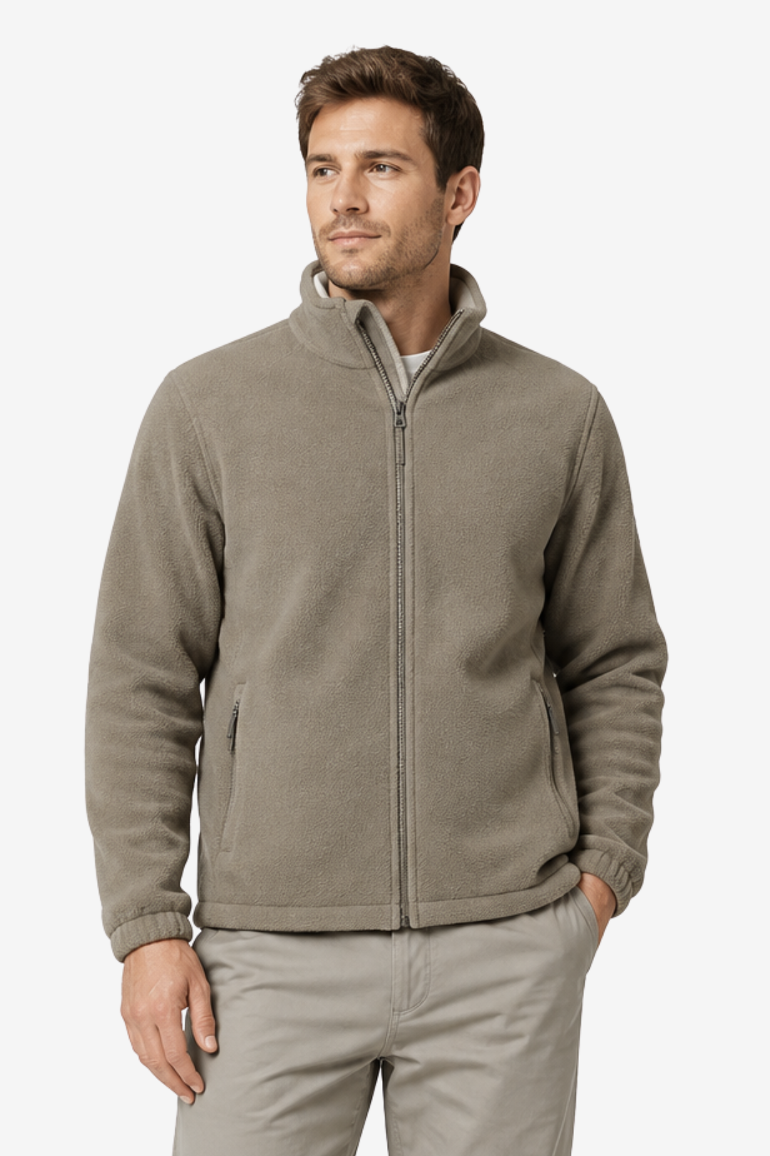 VALERIQUE | Veste Polaire pour Homme – Col Montant Fermeture Zippée Design Extérieur