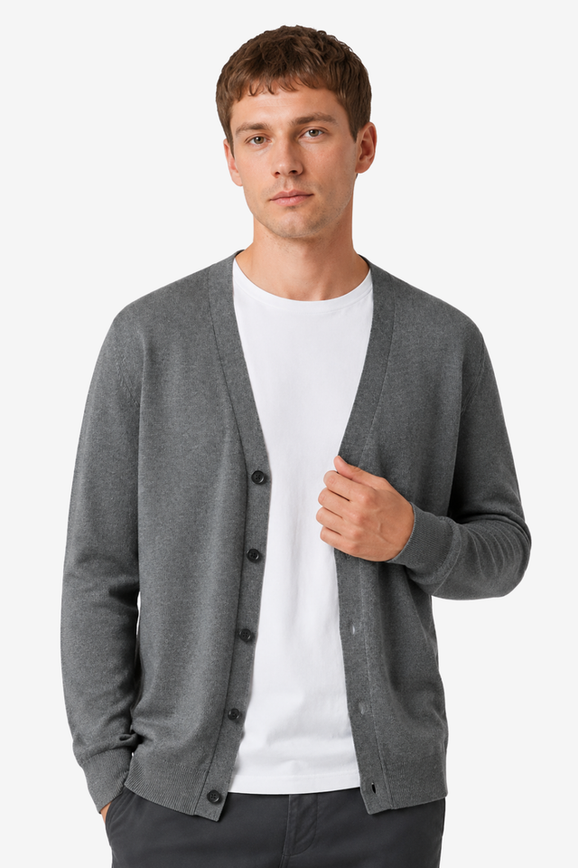 VALERIQUE | Cardigan Homme en Laine Mérinos – Design Classique à Boutons