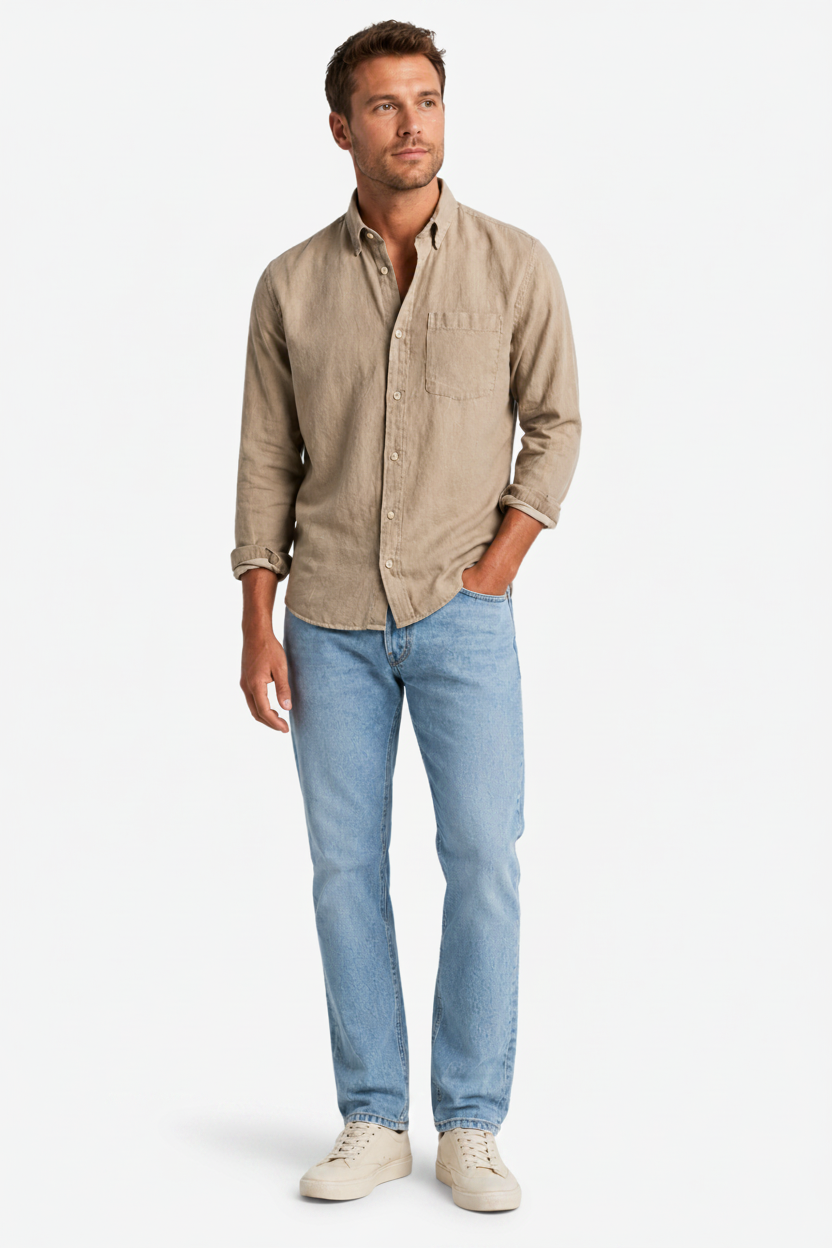 VALERIQUE | Chemise à manches longues coupe classique style minimaliste pour usage quotidien