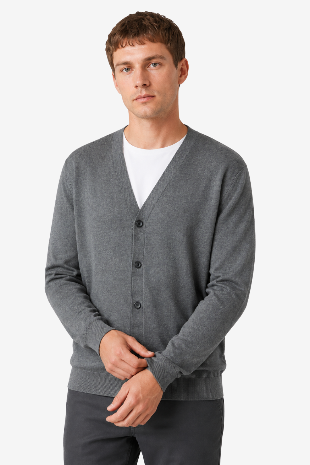 VALERIQUE | Cardigan Homme en Laine Mérinos – Design Classique à Boutons