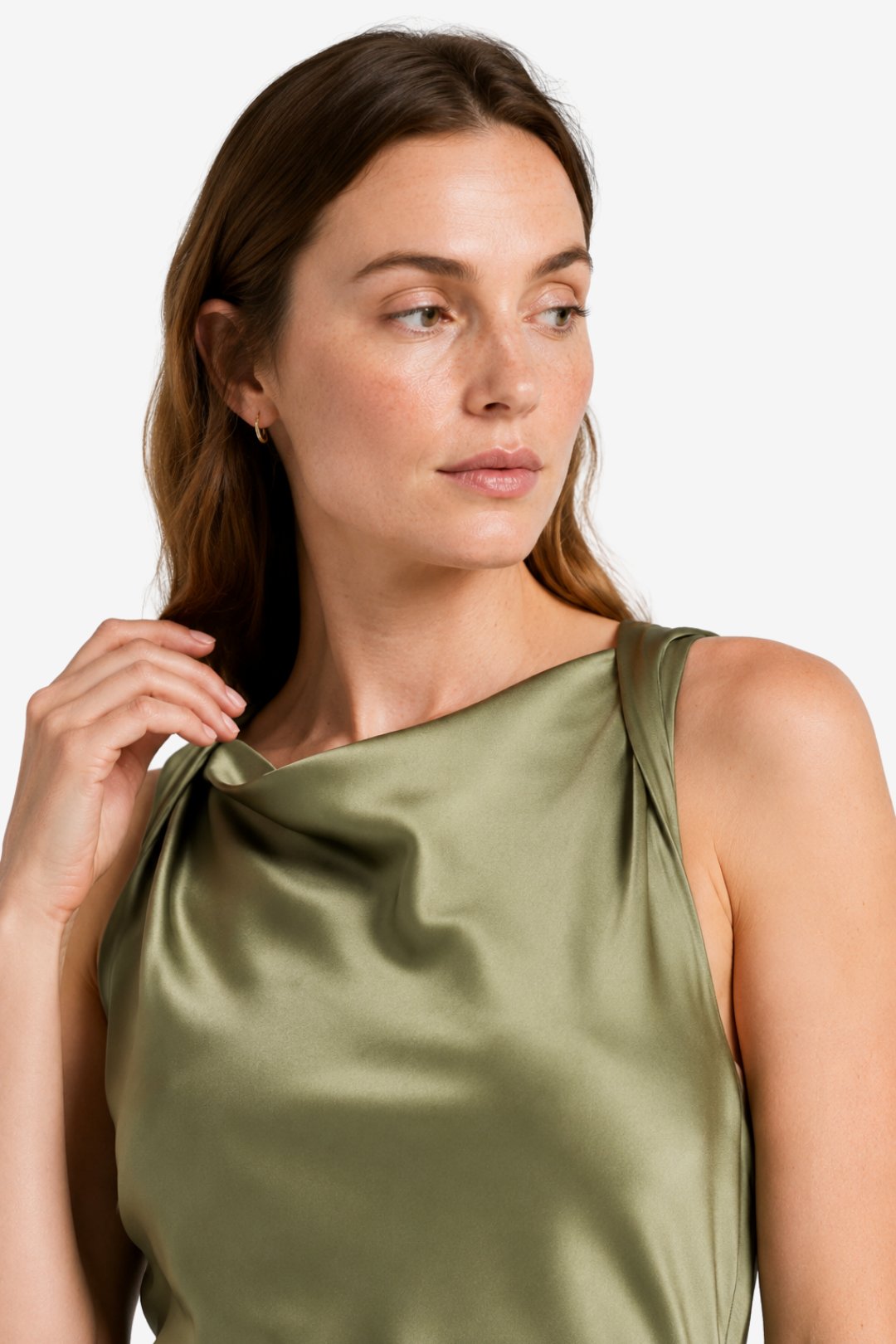 VALERIQUE | Robe Midi Satinée Type Slip pour Femme – Élégance Fluide