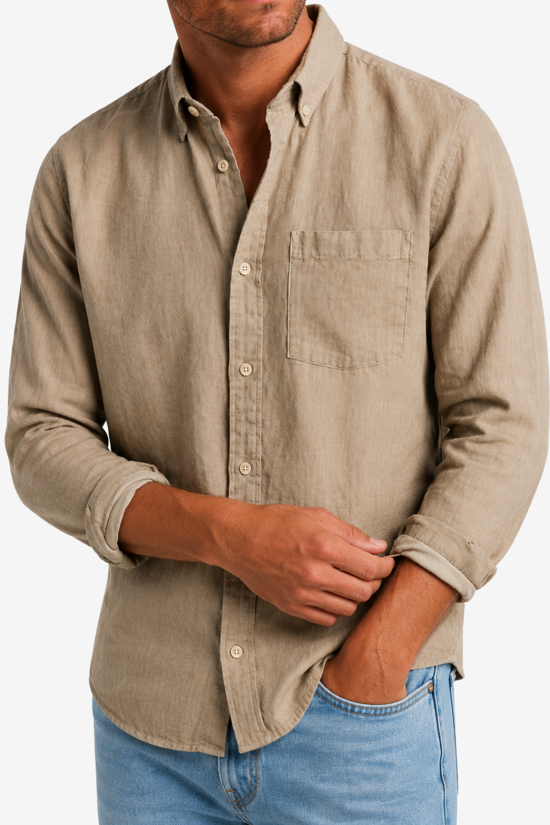 VALERIQUE | Chemise à manches longues coupe classique style minimaliste pour usage quotidien