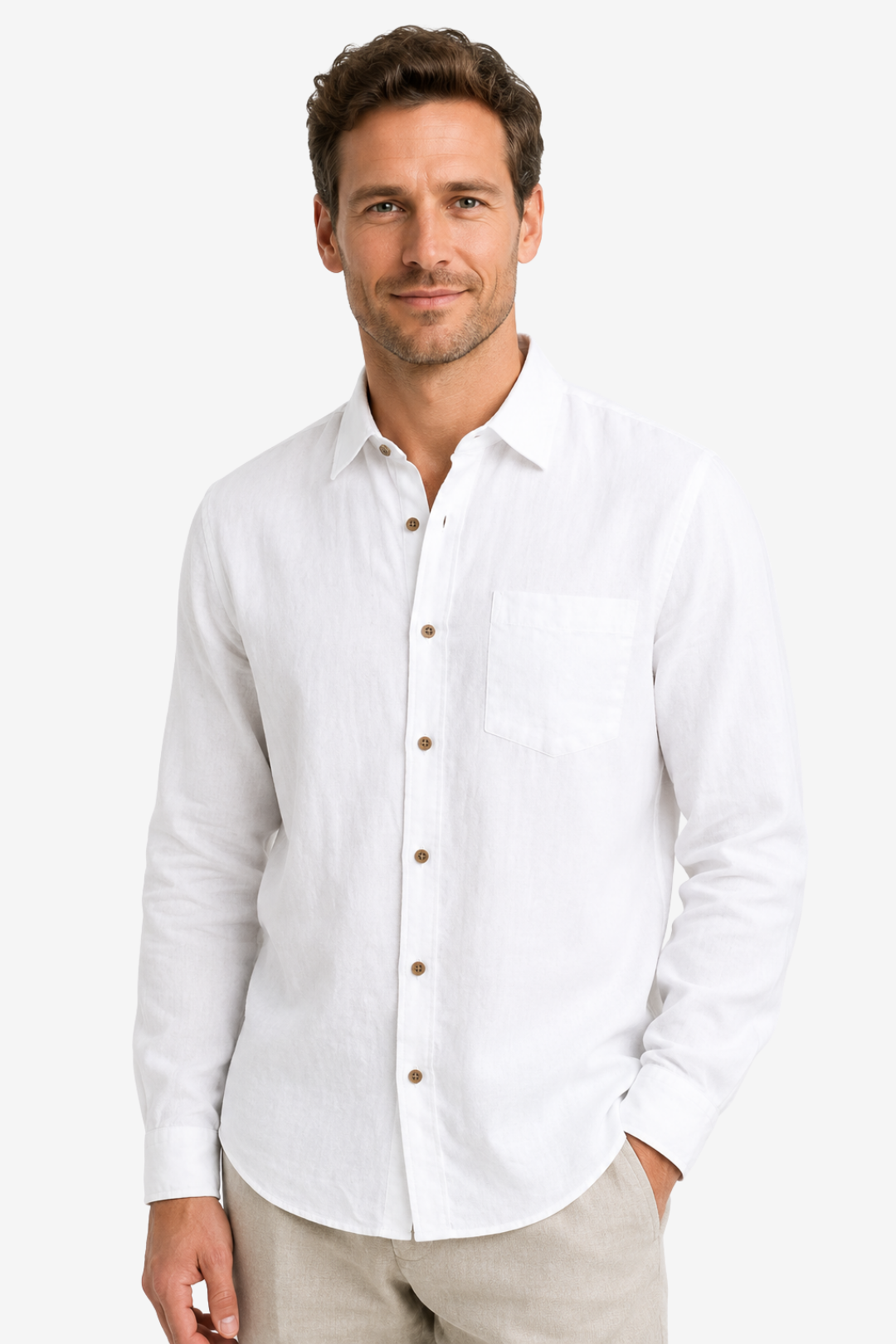 VALERIQUE | Chemise à manches longues coupe classique style minimaliste pour usage quotidien