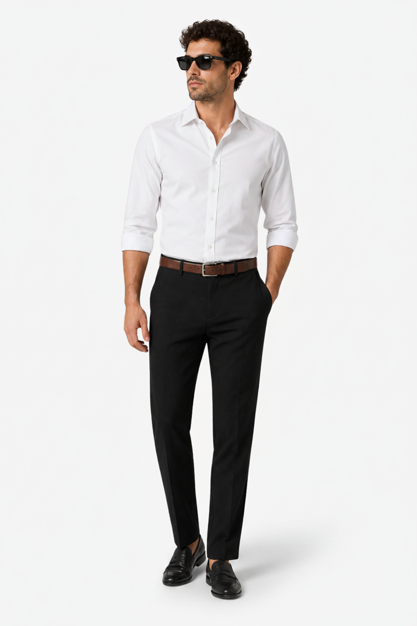 VALERIQUE | Pantalon Extensible en Coton pour Femme – Coupe Ajustée