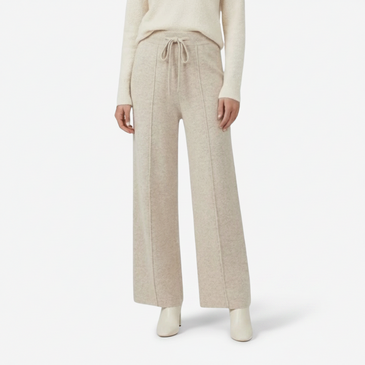VALERIQUE | Pantalon Large en Laine Pure pour Femme – Élégance Décontractée