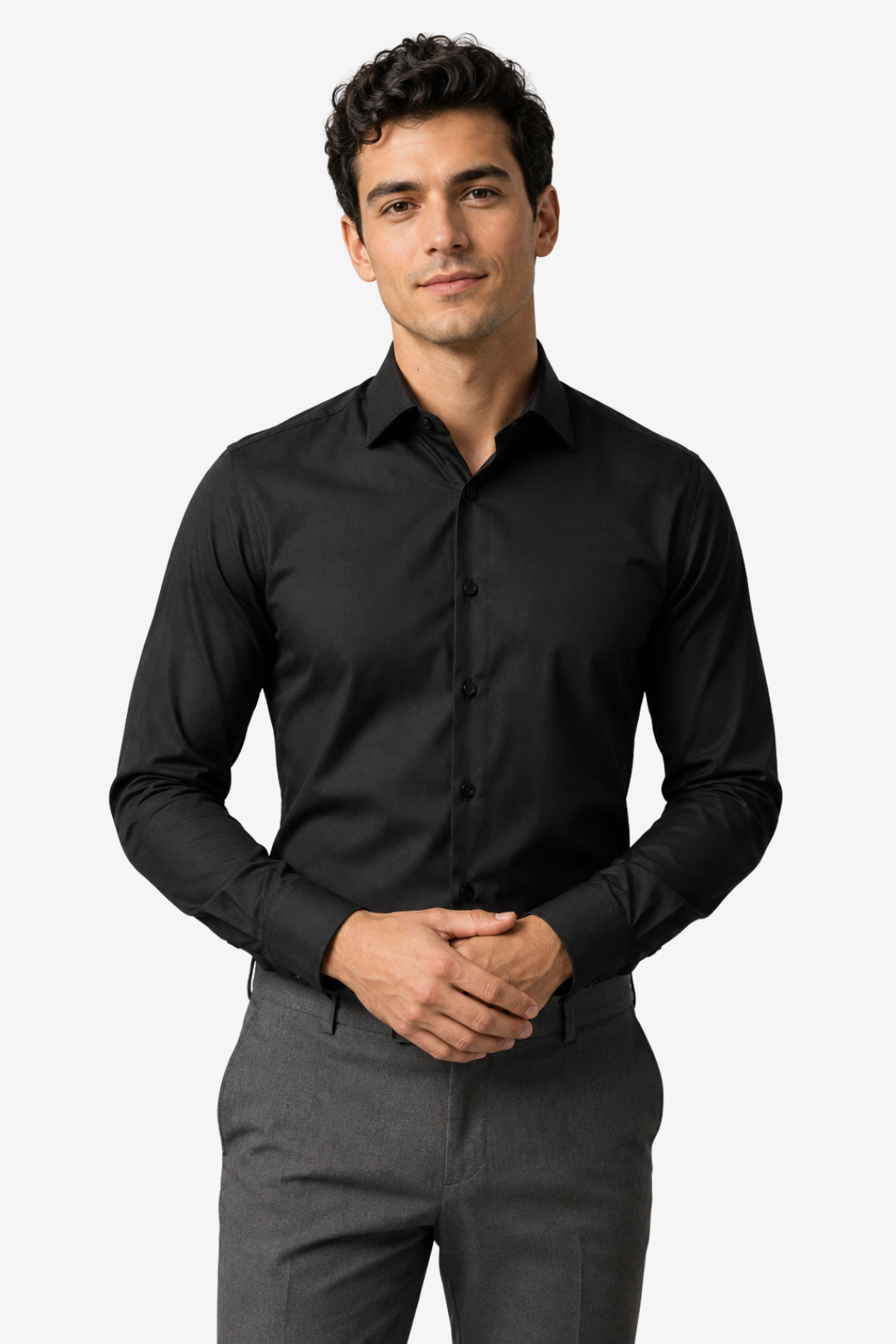 VALERIQUE | Homme Chemise en coton coupe ajustée manches longues style décontracté