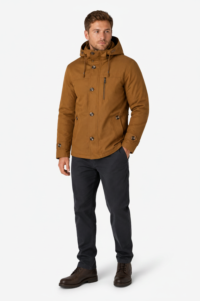 VALERIQUE | Veste d’hiver isolante pour homme – Capuche réglable et poches pratiques