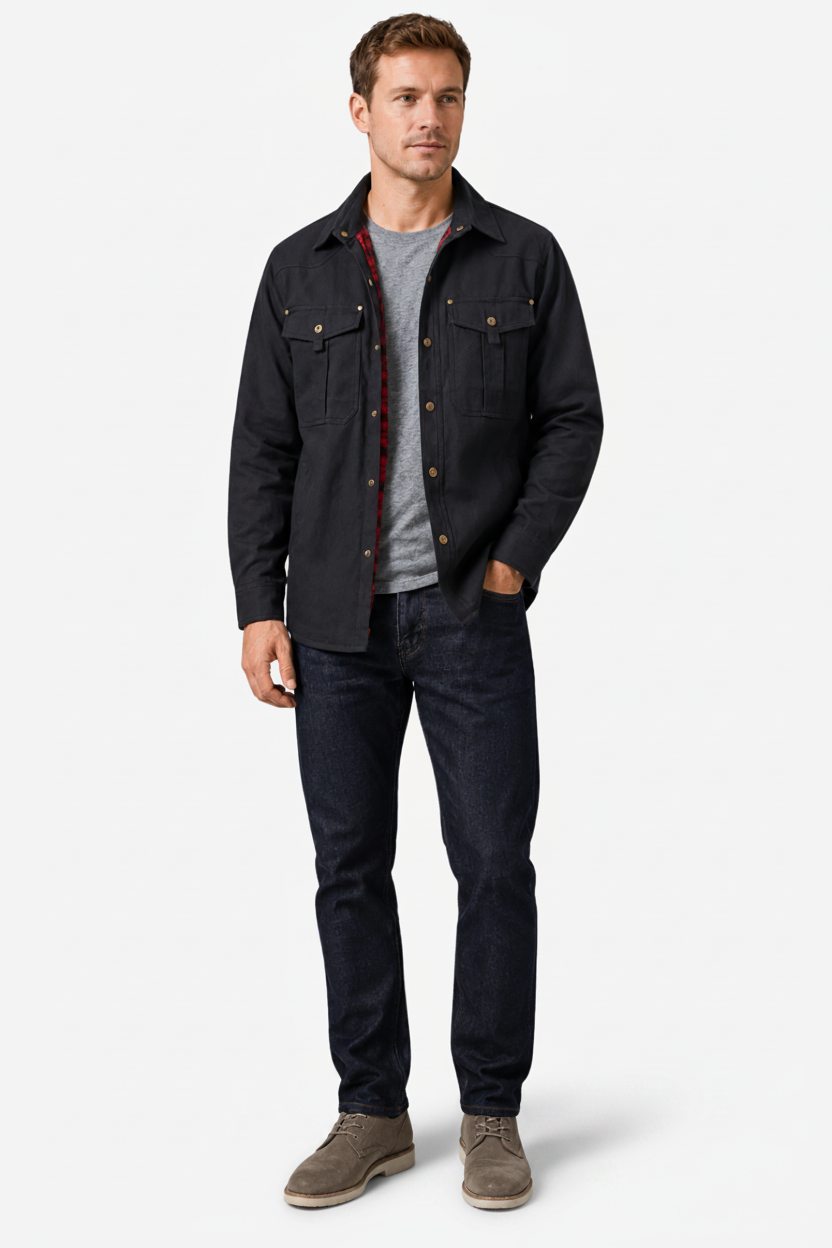 VALERIQUE | Veste Cargo en Coton pour Homme – Col Revers et Coupe Classique