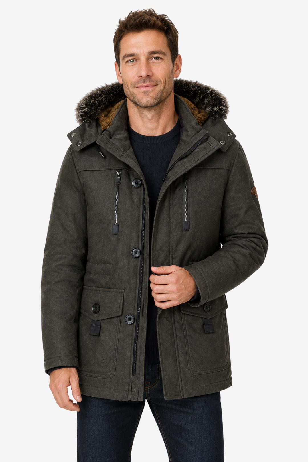 VALERIQUE | Veste d'Hiver à Capuche pour Homme – Bordure en Fausse Fourrure et Conception Isolante pour l'Extérieur