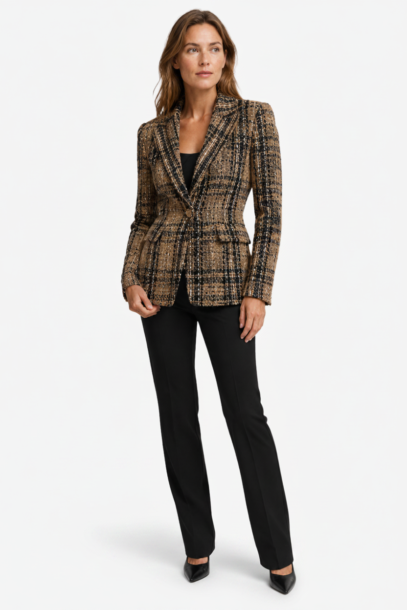 VALERIQUE | Blazer cintré pour femme – Fermeture à un bouton et col à revers