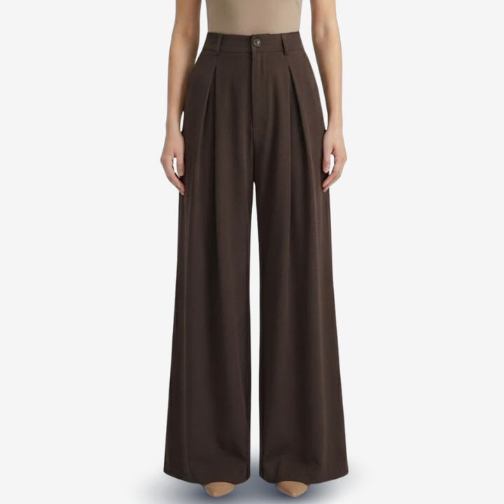 VALERIQUE | Pantalon Large Plissé Jacquard pour Femme – Élégance Fluide