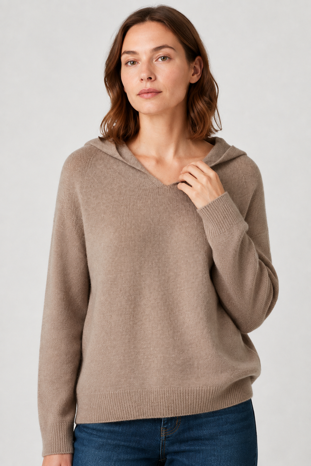 VALERIQUE | Pull à Capuche Décontracté en Laine pour Femme – Coupe Ample