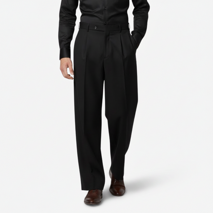 VALERIQUE | Pantalon Plissé à Jambe Large pour Homme – Style Casual Moderne