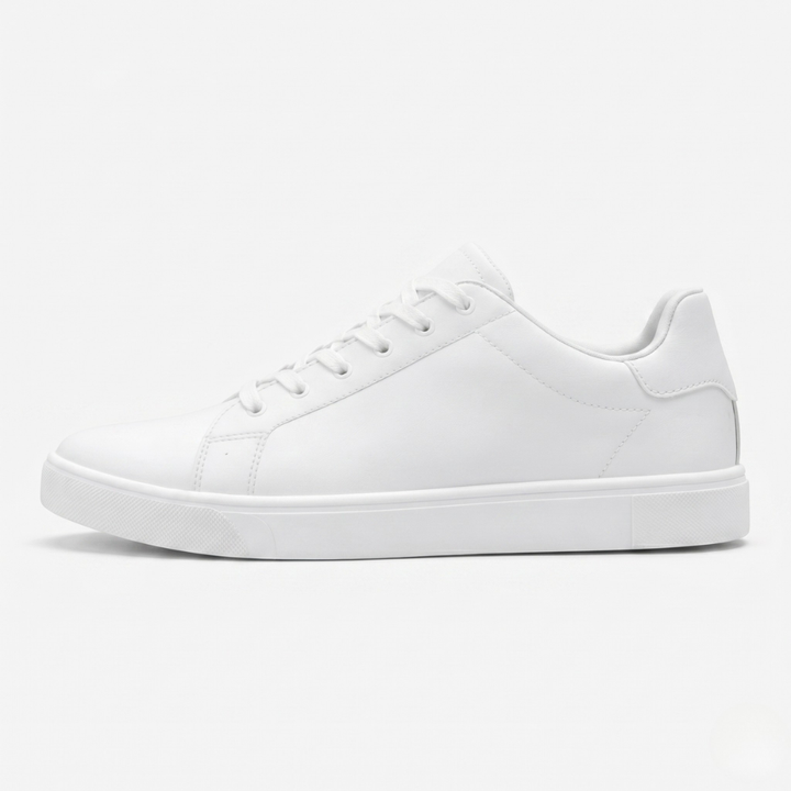 VALERIQUE | Baskets Basses Blanches à Lacets avec Détail Vert – Style Minimaliste