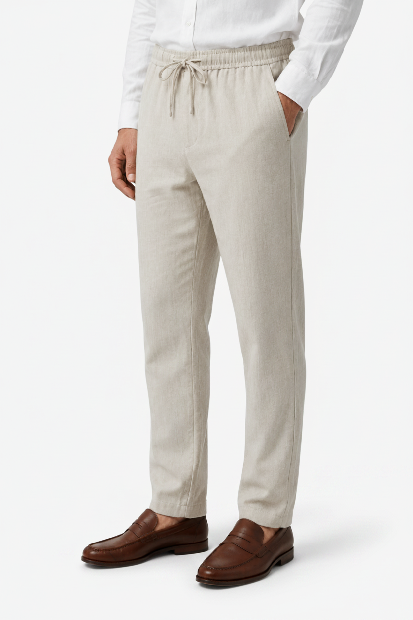 VALERIQUE | Pantalon en Lin Léger pour Homme – Coupe Ample
