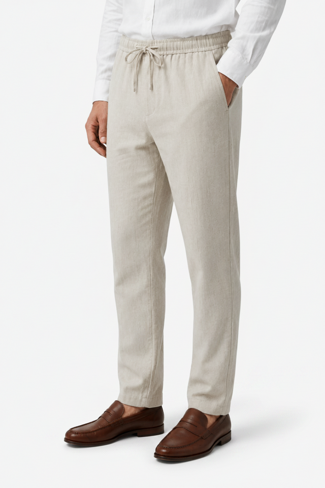VALERIQUE | Pantalon en Lin Léger pour Homme – Coupe Ample