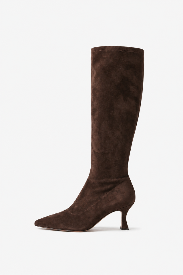 VALERIQUE | Cuissardes à Talons en Daim pour Femme – Élégance Haute