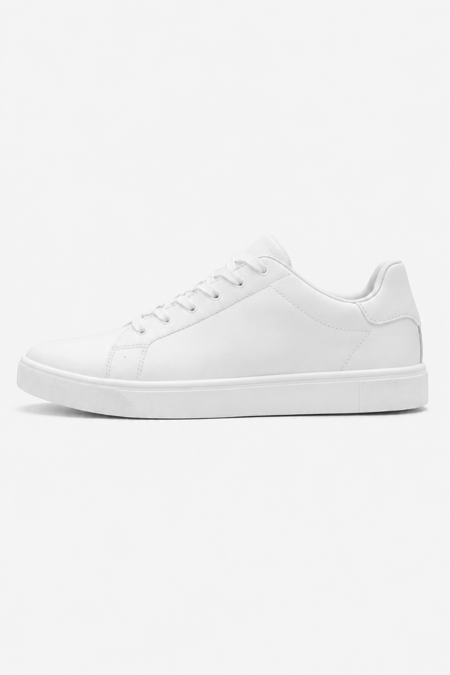 VALERIQUE | Baskets Basses Blanches à Lacets avec Détail Vert – Style Minimaliste