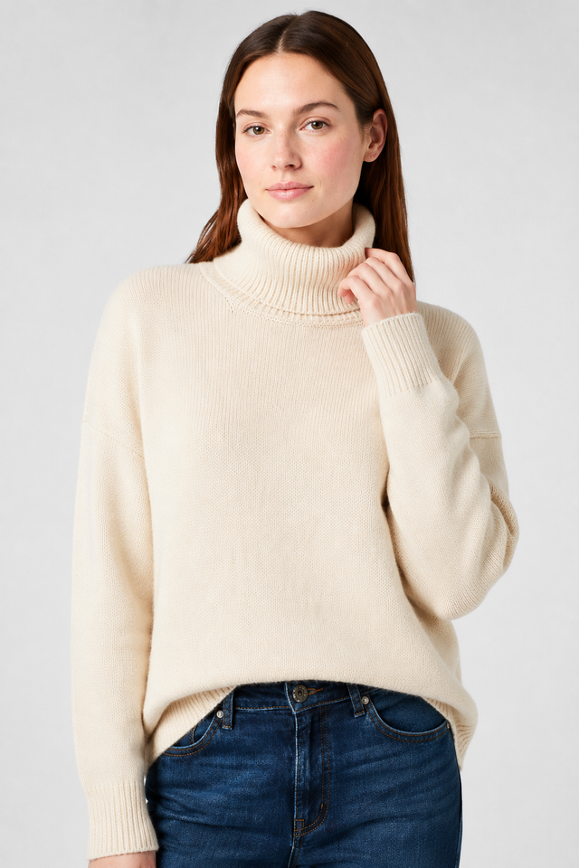VALERIQUE | Pull Col Roulé en Cachemire pour Femme – Chaleur Somptueuse