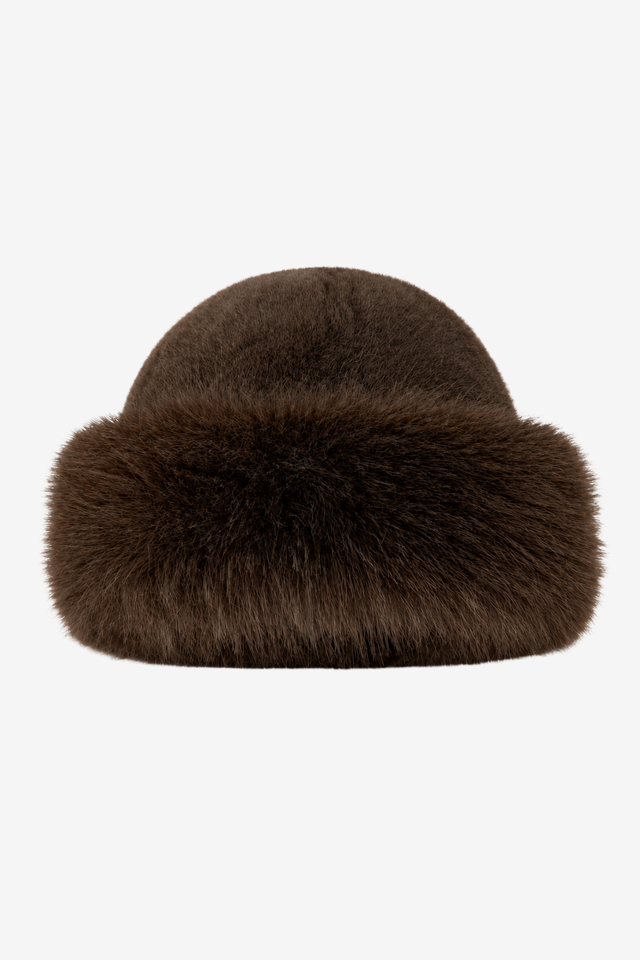 VALERIQUE | Bonnet Femme à Revers en Fausse Fourrure – Modèle d’Hiver à Large Revers Douillet