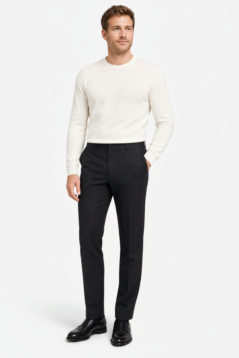 VALERIQUE | Pantalon Ajusté Gris Anthracite Coupe Élégante – Style Formel Moderne