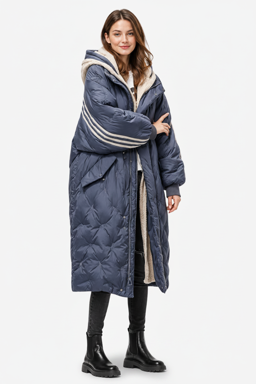 VALERIQUE | Longue Doudoune pour Femme – Capuche Matelassée Design Hivernal