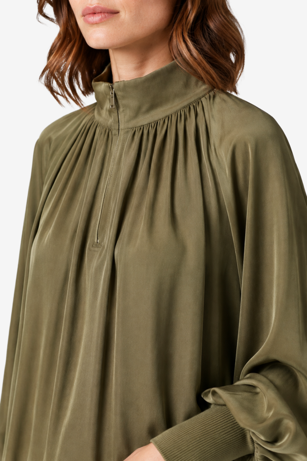 VALERIQUE | Blouse à Revers Plissés pour Femme – Élégance Fluide