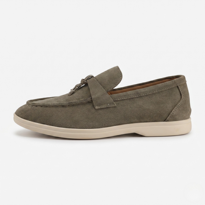 VALERIQUE | Homme Mocassins en suédine détail métal style élégant