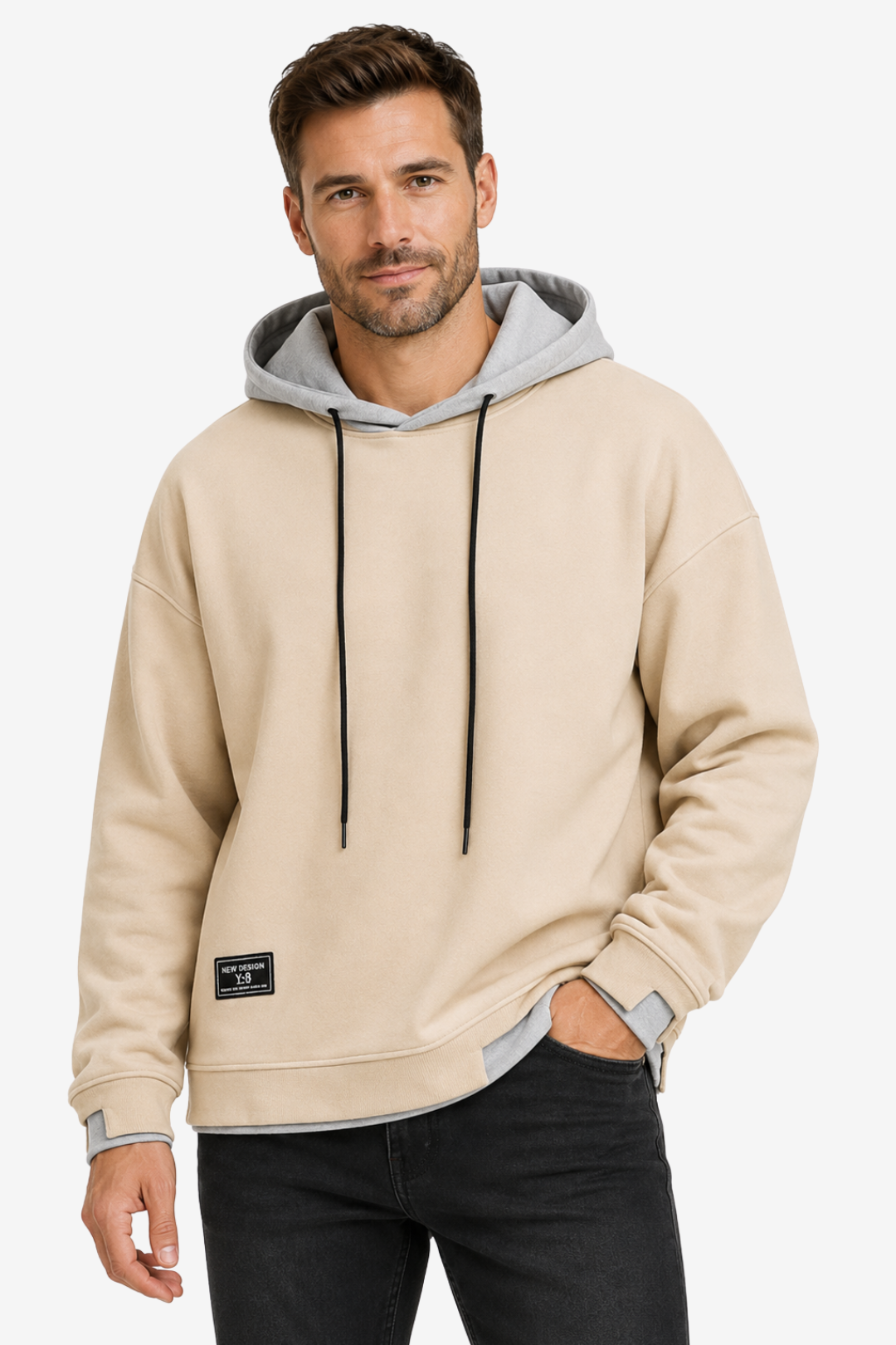 VALERIQUE | Sweat à Capuche Superposé pour Homme – Capuche Contrastante Coupe Décontractée à Enfiler