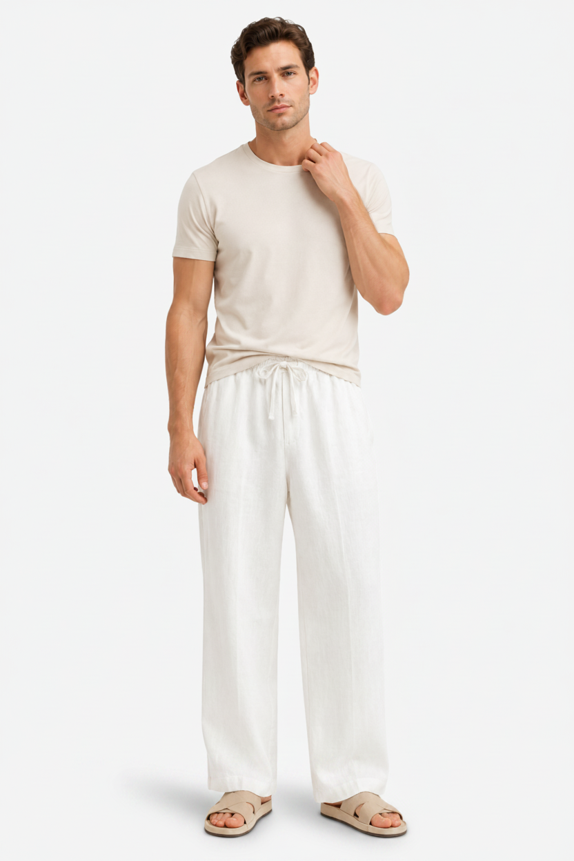 VALERIQUE | Homme Pantalon Décontracté - Taille Élastiquée avec Cordon de Serrage, Poches Latérales