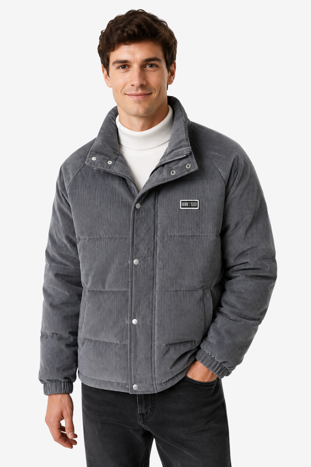 VALERIQUE | Doudoune pour Homme – Col Montant Velours Côtelé Design Décontracté