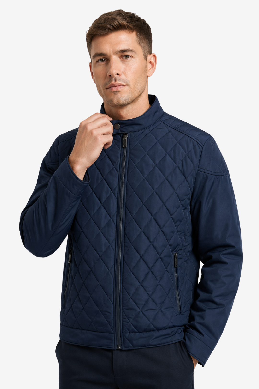 VALERIQUE | Homme Veste matelassée coupe ajustée col montant style moderne