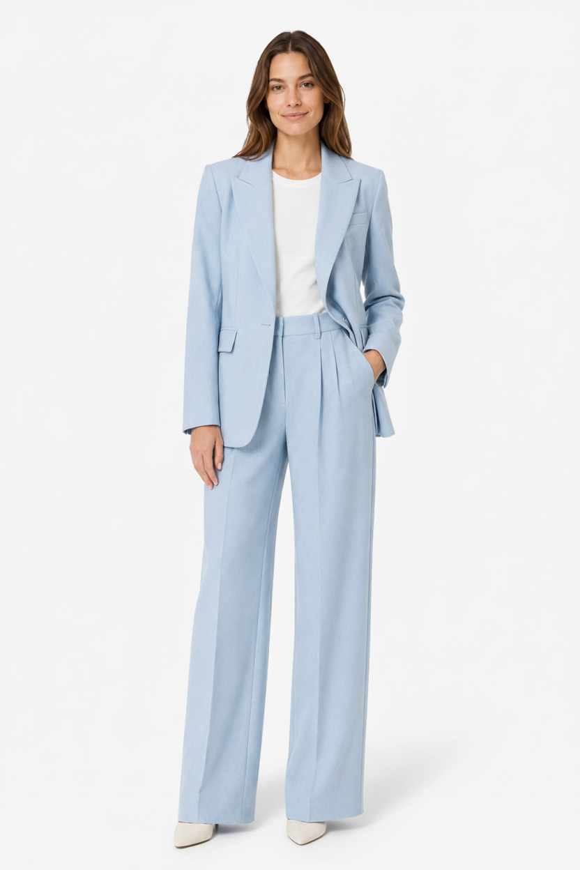 VALERIQUE | Ensemble Blazer et Pantalon en Coton Léger pour Femme – Coupe Structurée