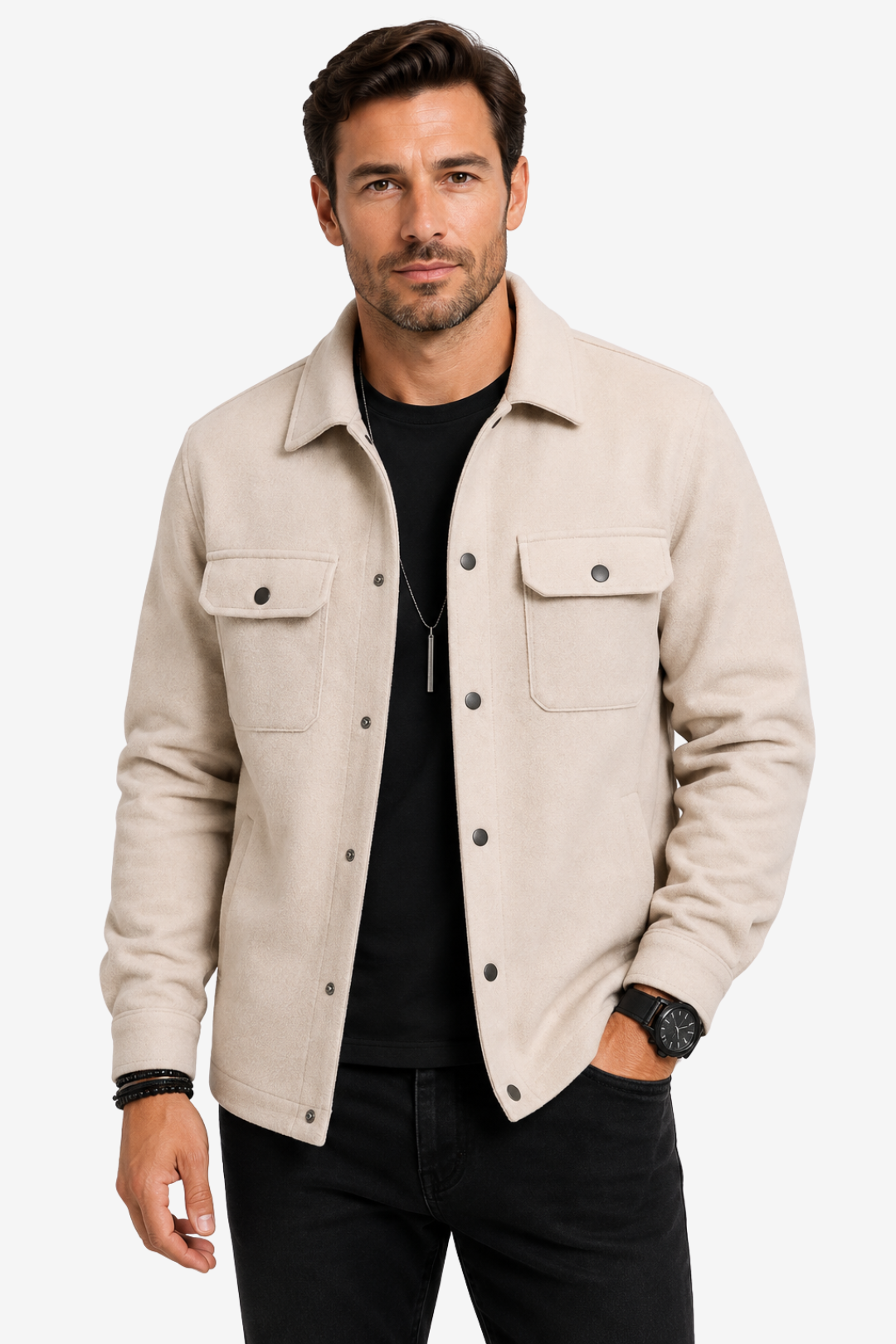 VALERIQUE | Surchemise Utilitaire pour Homme – Fermeture Boutonnée Poches à Rabat Design Décontracté
