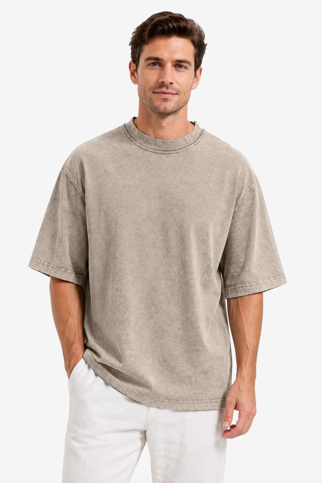 VALERIQUE | T-Shirt Décontracté pour Homme – Col Rond Coupe Oversize Manches Courtes
